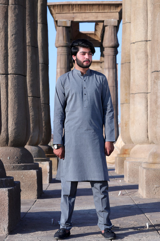 Dark Grey Khaddar Kurta Pajama