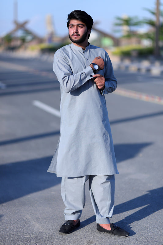 Light Grey Khaddar Shalwar Qameez