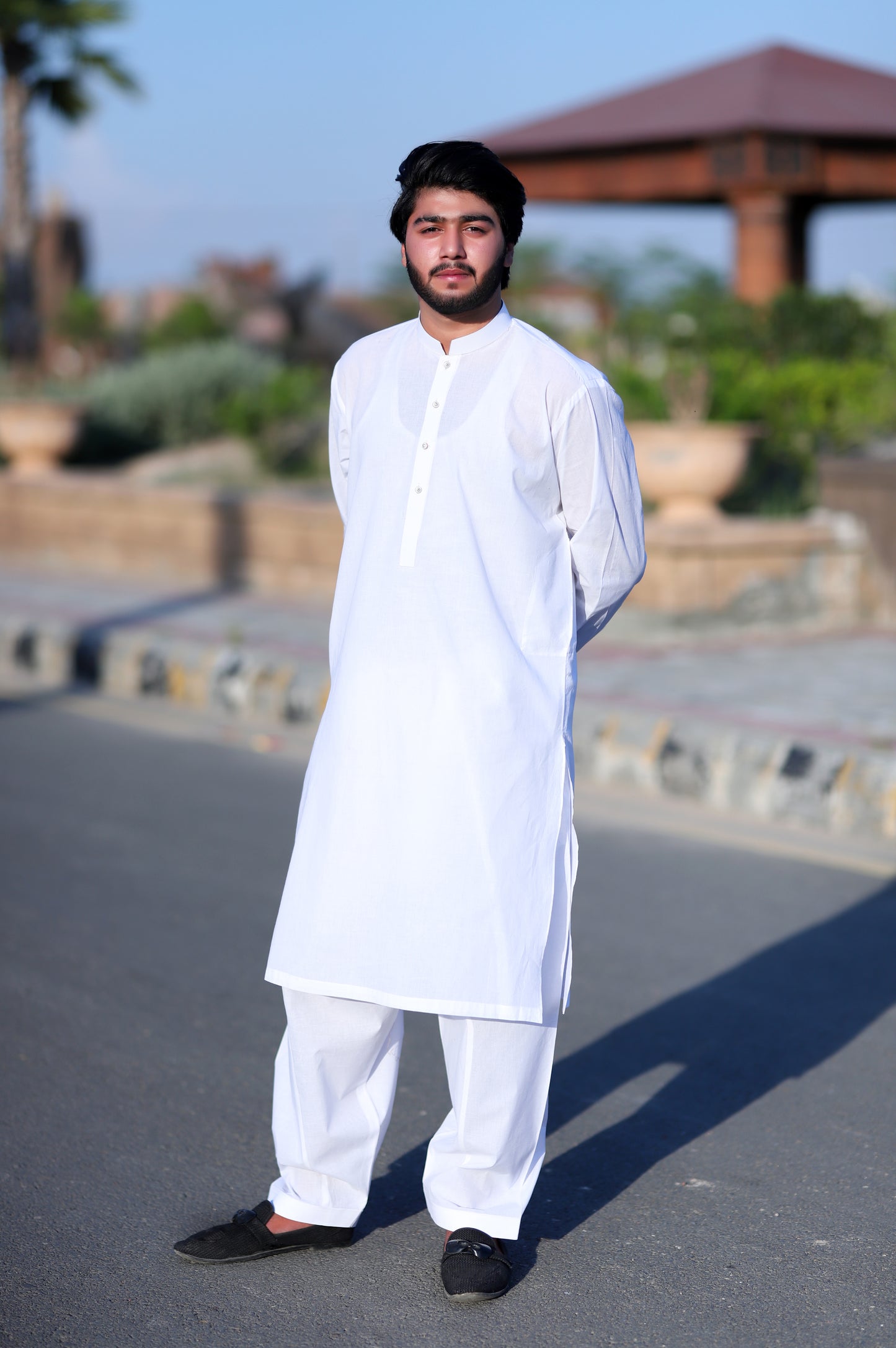 White Khaddar Shalwar Qameez