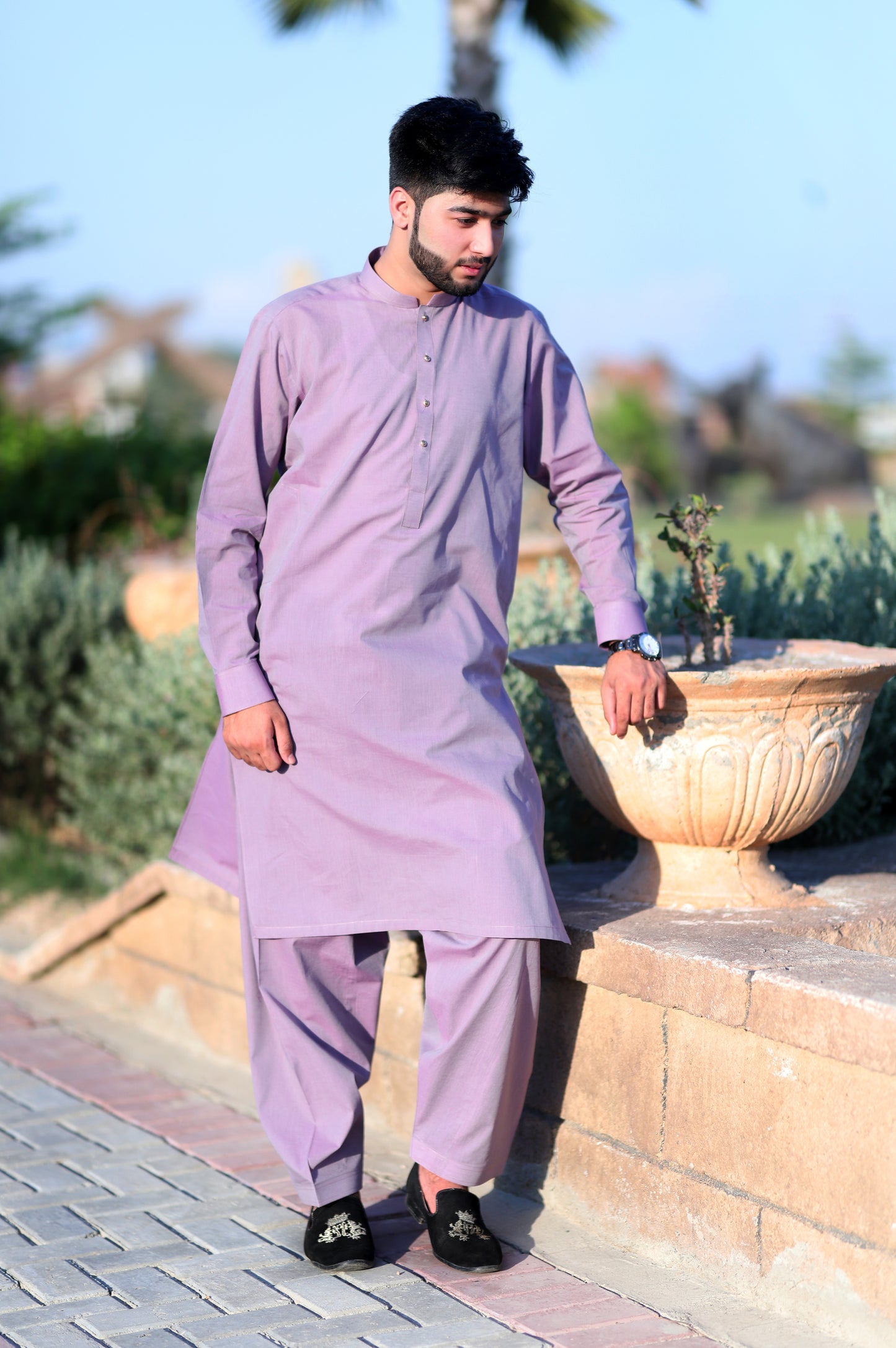 Purple Khaddar Shalwar Qameez